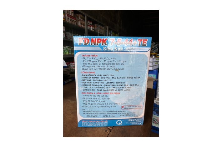 FD NPK 7-5-44+TE Siêu Kali RỒNG LỬA