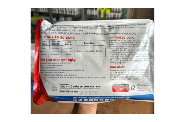 ZODIAC 80WP ĐẶC TRỊ NẤM GLI