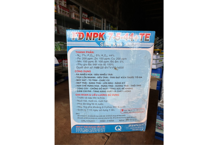 FD NPK 7-5-44+TE Siêu Kali RỒNG LỬA